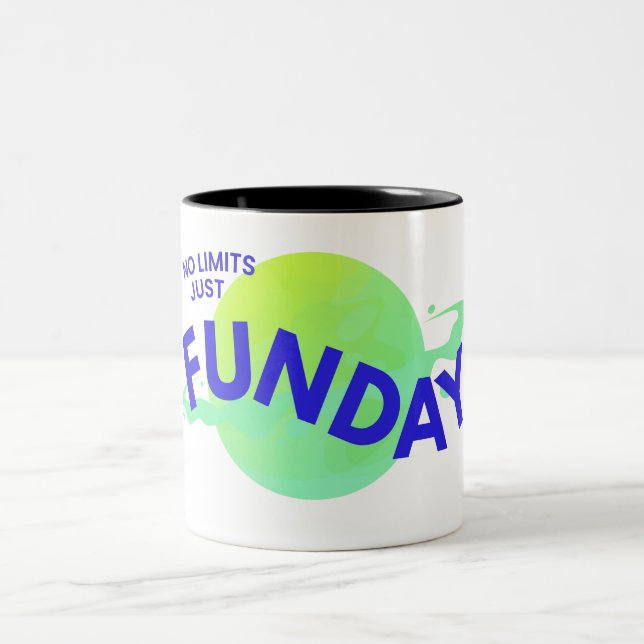 Blue Modern No Limits Just Funday Mug (Center)