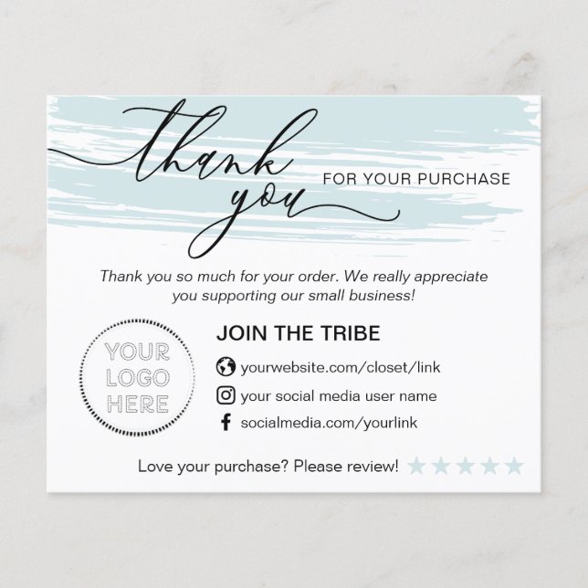 Blue Modern Online Store Small Business Thank you Flyer (Front)