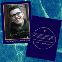 Blue Modern Photo Graduate Graduation Announcement