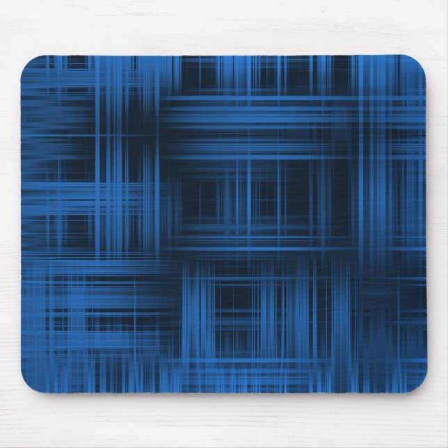 Blue Modern Plaid Mouse Pad (Front)