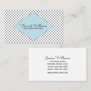Blue Modern Polka Dots Business Card
