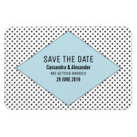 Blue Modern Polka Dots Save the Date
