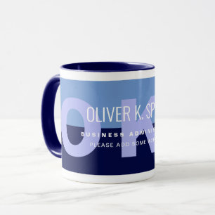 Blue Modern Profession Coffee Mug with Name