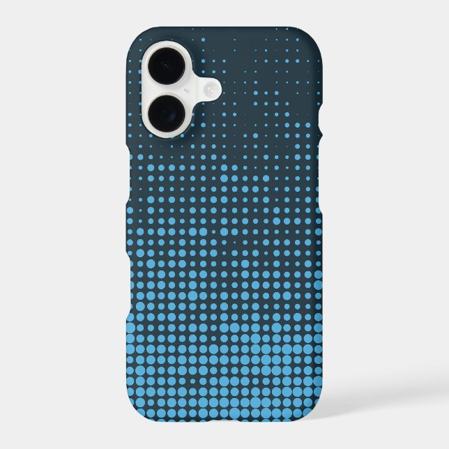 Blue, modern, retro, cool, trendy dot pattern (Back)