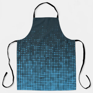 Blue, modern, retro, cool, trendy dot pattern apron
