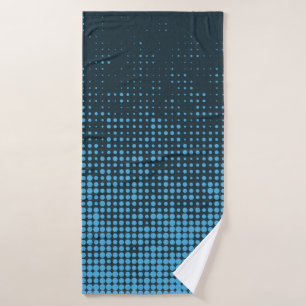 Blue, modern, retro, cool, trendy dot pattern bath towel