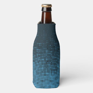 Blue, modern, retro, cool, trendy dot pattern bottle cooler