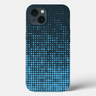 Blue, modern, retro, cool, trendy dot pattern iPhone 13 case