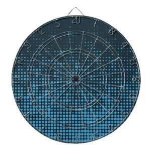 Blue, modern, retro, cool, trendy dot pattern dartboard