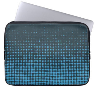 Blue, modern, retro, cool, trendy dot pattern laptop sleeve