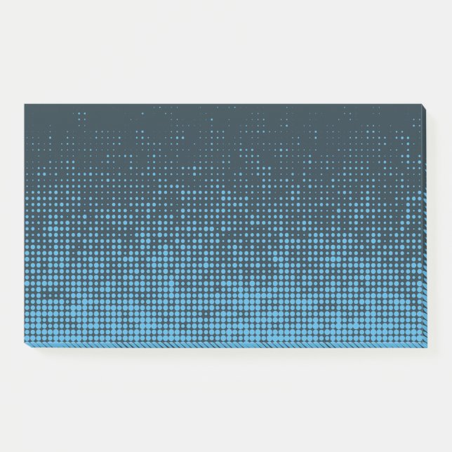 Blue, modern, retro, cool, trendy dot pattern post-it notes (Front)