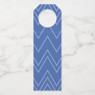 Blue, modern, simple, cool, trendy zigzag pattern bottle tag