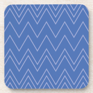 Blue, modern, simple, cool, trendy zigzag pattern coaster