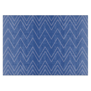 Blue, modern, simple, cool, trendy zigzag pattern cutting board
