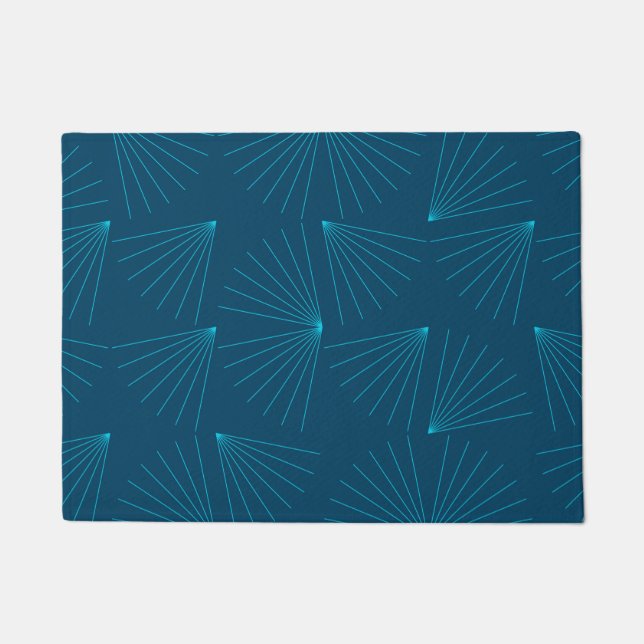Blue, modern, simple light celebration concept doormat (Front)