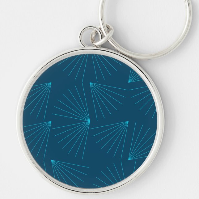 Blue, modern, simple light celebration concept key ring (Front)
