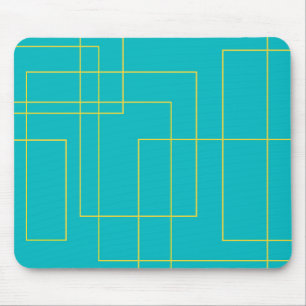Blue modern, simple, minimal urban graphic art mouse pad