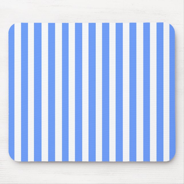 Blue Modern Stripe Mouse Pad (Front)