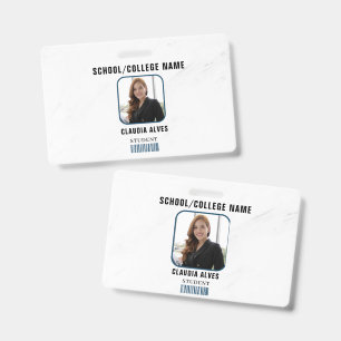 Blue  Modern Student Portrait Company  ID Badge