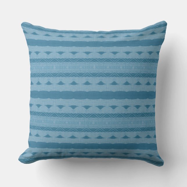 Blue Modern Throw Pillow (Front)