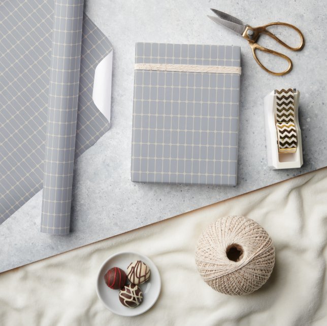 Blue- Modern Tile Wrapping Paper (Crafts)