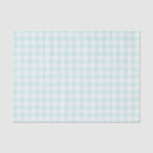 Blue Modern Vintage Fabric Stripes Chequered Box Tissue Paper