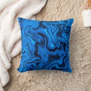 Blue Modern Watercolor Art Cushion