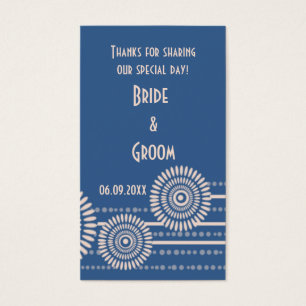 Blue Modern Wedding Favour Gift Tags Thank You