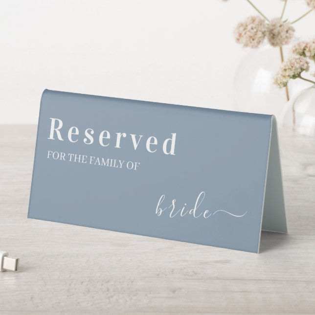 Blue Modern Wedding Reserved Family of the Bride (In SItu (Table))
