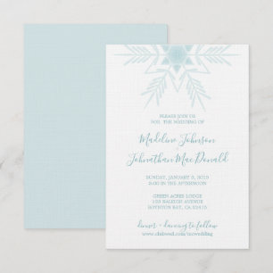 blue modern WINTER WONDERLAND wedding Invitation