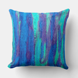 Blue Modern Wood Grain Background Cushion