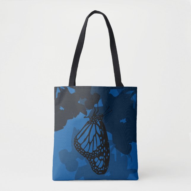 Blue Monarch Butterfly Tote Bag (Front)