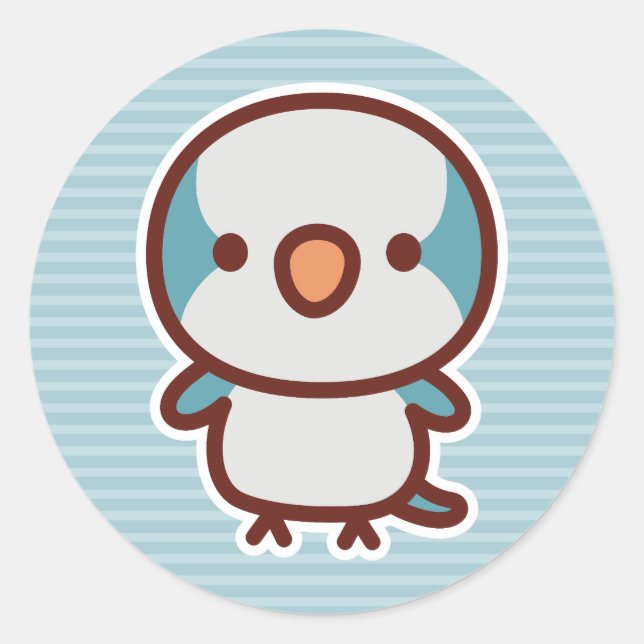 blue Monk parakeet Classic Round Sticker (Front)