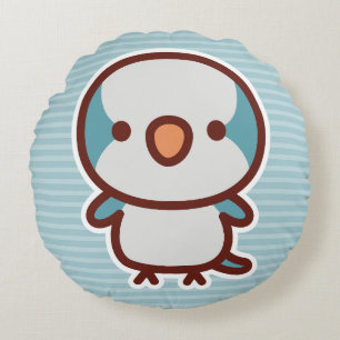 blue Monk parakeet Round Cushion