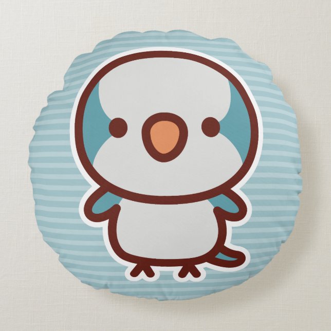 blue Monk parakeet Round Cushion (Front)