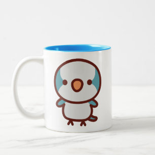 blue Monk parakeet Two-Tone Coffee Mug