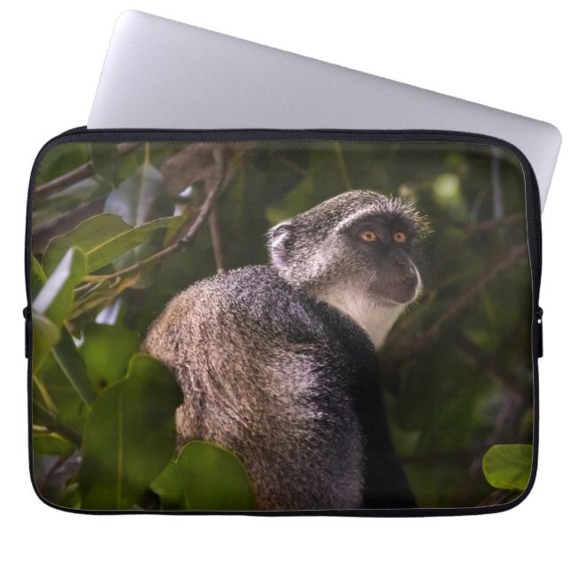 Blue monkey, Zanzibar Laptop Sleeve (Front)
