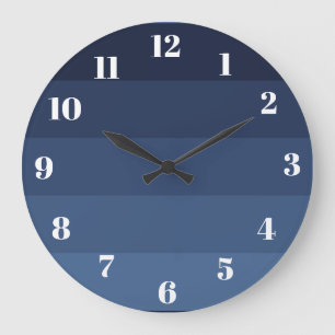 Blue Monochromatic Large Clock
