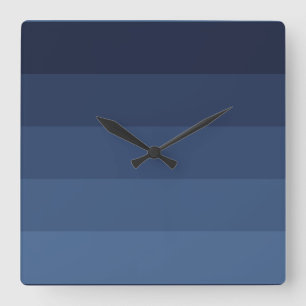 Blue Monochromatic Square Wall Clock