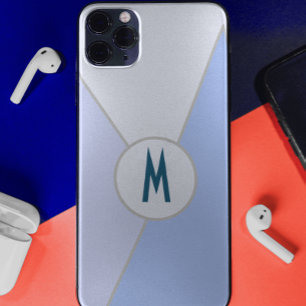 Blue Monochrome Colour block Triangle Monogram iPhone 13 Pro Max Case