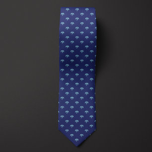 Blue Monochrome Dragon Tie