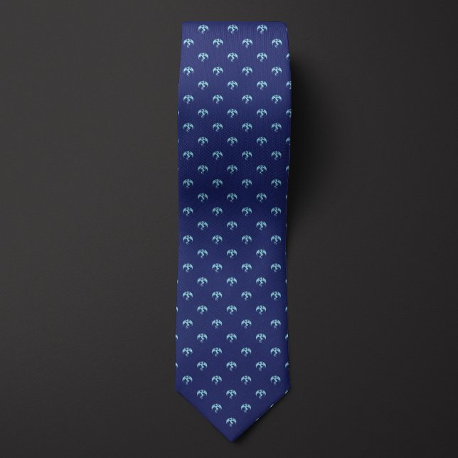Blue Monochrome Dragon Tie (Creator Uploaded)