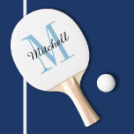 Blue Monogram and Name Personalised Ping Pong Paddle<br><div class="desc">Custom printed ping pong paddle personalised with your name and monogram or other custom text. Click Customise It to edit fonts and colours or add your own text and images to create a unique one of a kind gift.</div>