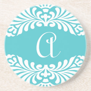 Blue Monogram Coasters