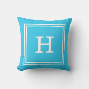 Blue Monogram Cushion