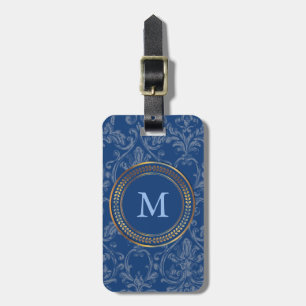 Blue Monogram Cute Pattern For Him or For Her Luggage Tag
