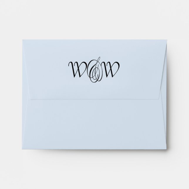 Blue Monogram Envelope (Back (Top Flap))