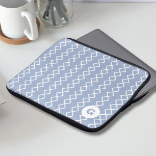 Blue Monogram Geometric Laptop Sleeve