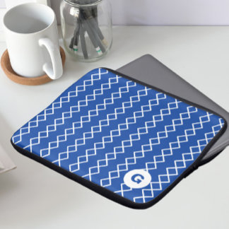  Blue Monogram Geometric Laptop Sleeve