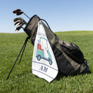 Blue Monogram Initial Golf Towel